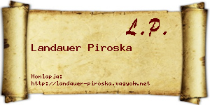 Landauer Piroska névjegykártya